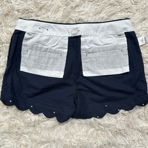 🎉HP🎉 J. Crew Scalloped Hem Linen Blend Star Shorts 💗 Navy - Picture 14 of 16
